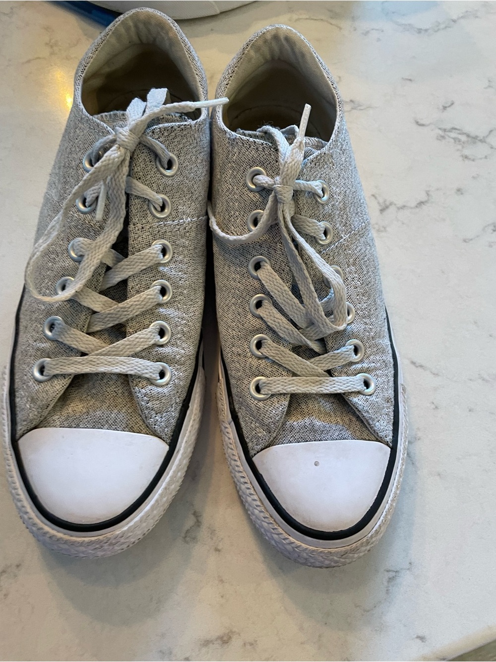 Classic Low-Top Canvas Sneakers in Light Gray. Item # 11510